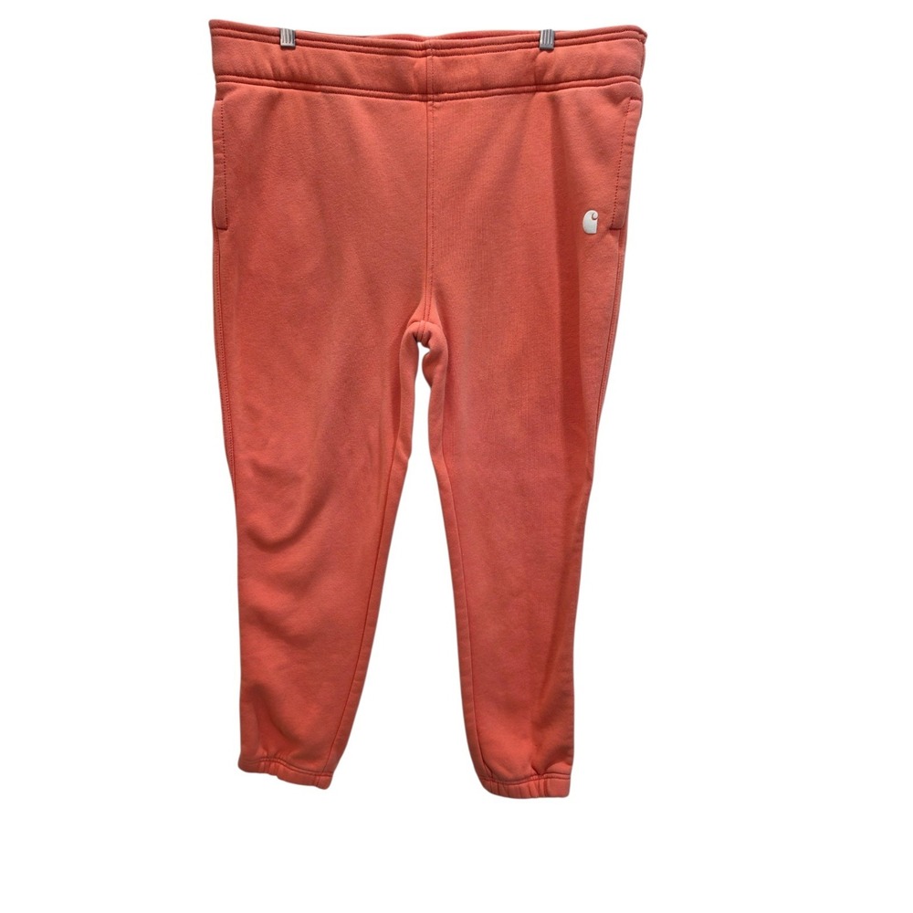 Carhartt Women's Sweatpants XL 16-18 Coral Pink Relaxed Fit Joggers Fleece